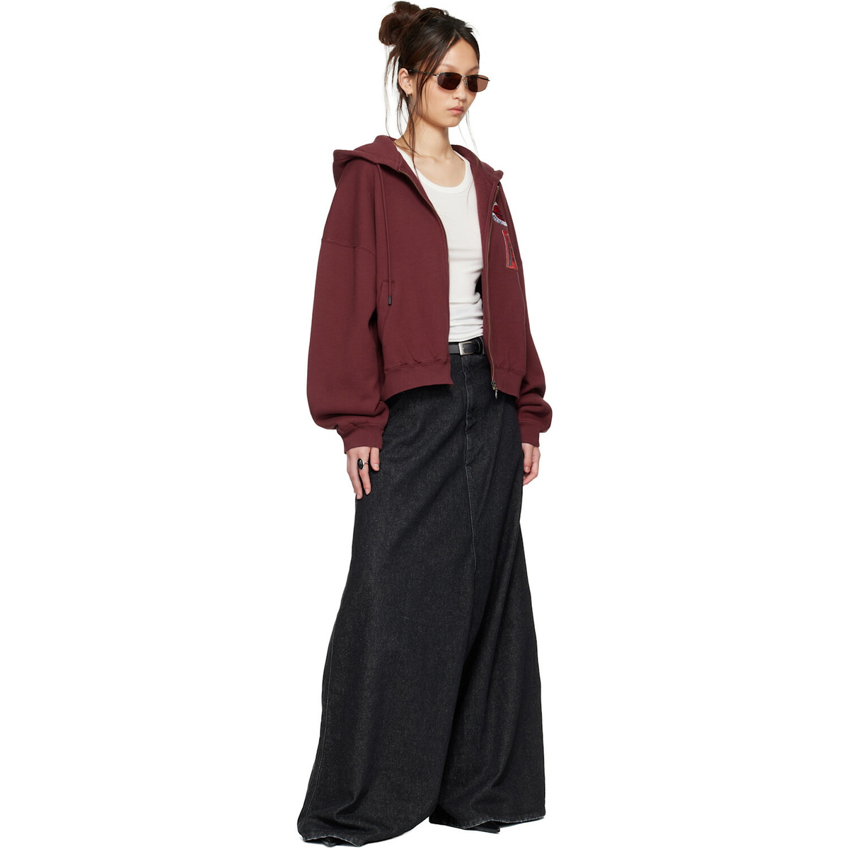 LU'U DAN BRUCE LEE x LỰU ĐẠN Burgundy Zip Hoodie