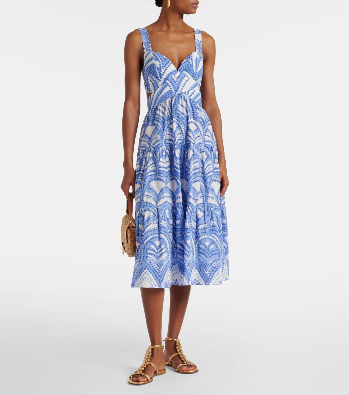 poupette st barth midi dress Poupette St Barth Annabelle Floral Crp V-Neck Midi Dress
