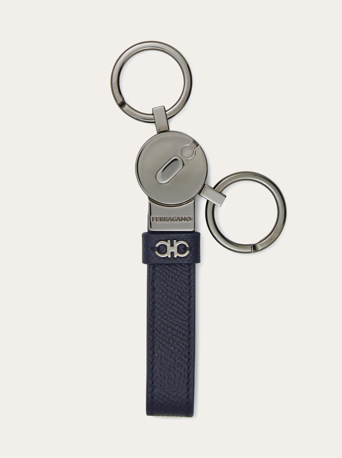 Ferragamo Mens Gancini key holder in Blue