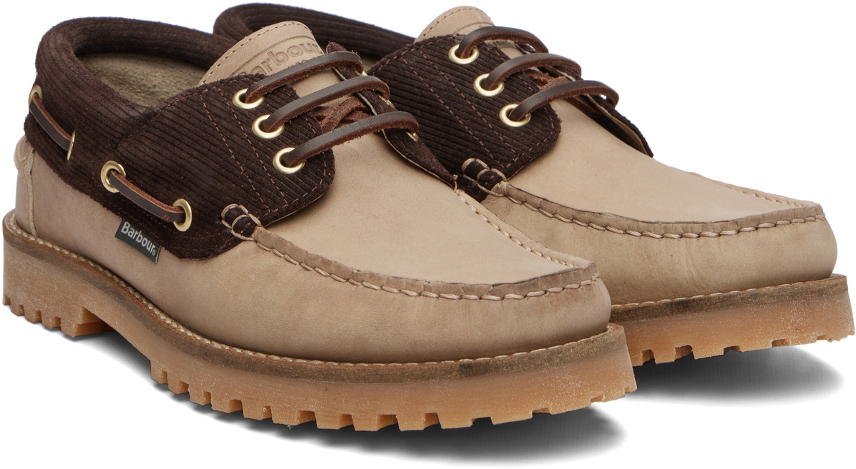 Barbour Beige & Brown Re-Engineered Deck Boat Shoes