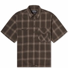 FrizmWORKS Men's Short Sleeve Check Pullover Shirt in Charcoal