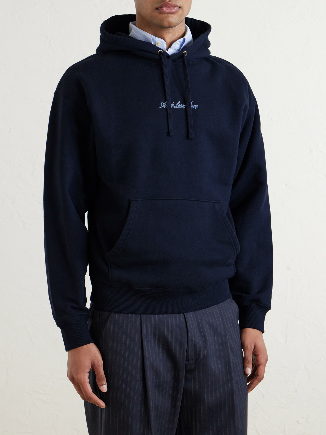 Aimé Leon Dore - Logo-Embroidered Cotton-Jersey Hoodie - Blue