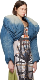 Y/Project Blue Cropped Puffer Denim Jacket