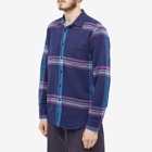 Portuguese Flannel Men's Trim Check Shirt in Navy