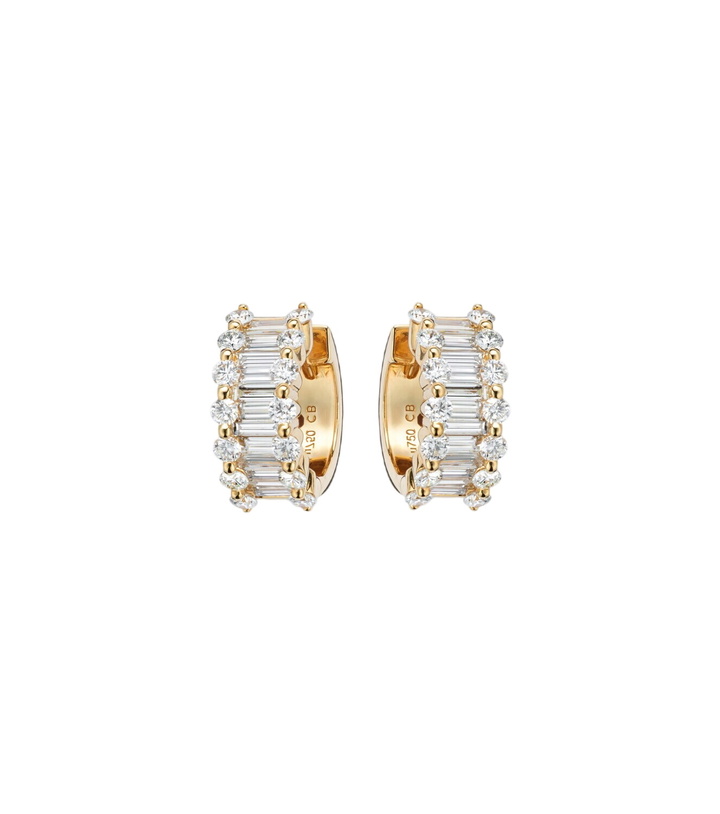Photo: Bucherer Fine Jewellery Baguette Love 18kt gold hoop earrings with diamonds