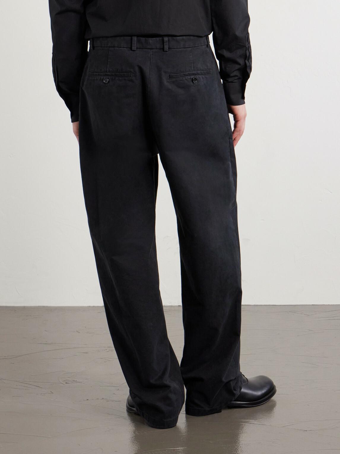 Jil Sander - Straight-Leg Pleated Cotton-Drill Trousers - Black