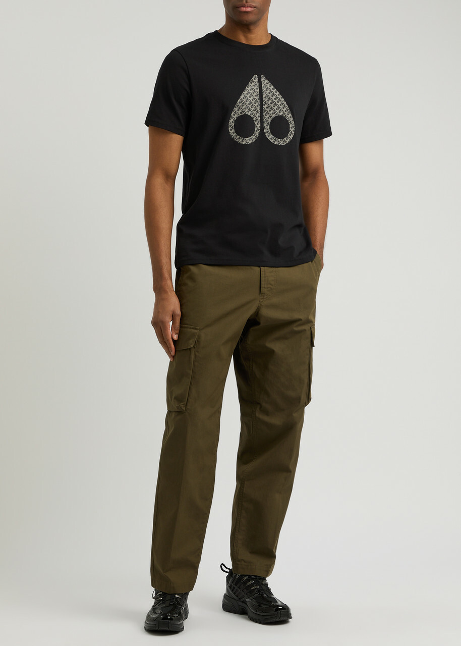 Moose Knuckles Chamblee Logo Cotton T-shirt Black