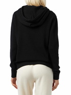 MC2 Saint Barth Woman Black Knitted Hoodie With St. Barth Embroidery