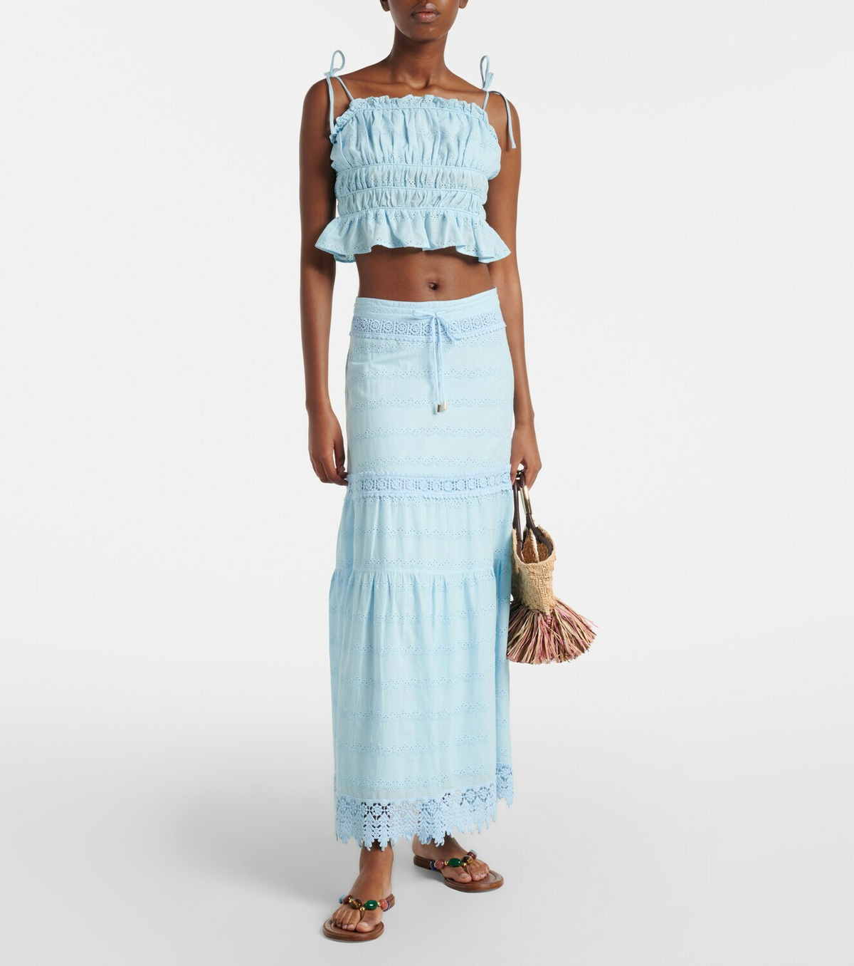 Melissa Odabash Freya broderie anglaise cotton crop top
