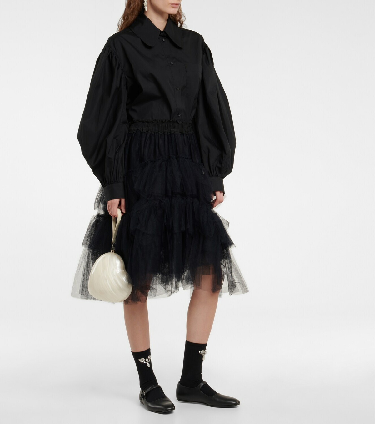 Simone Rocha - Puff-sleeve cotton shirt Simone Rocha
