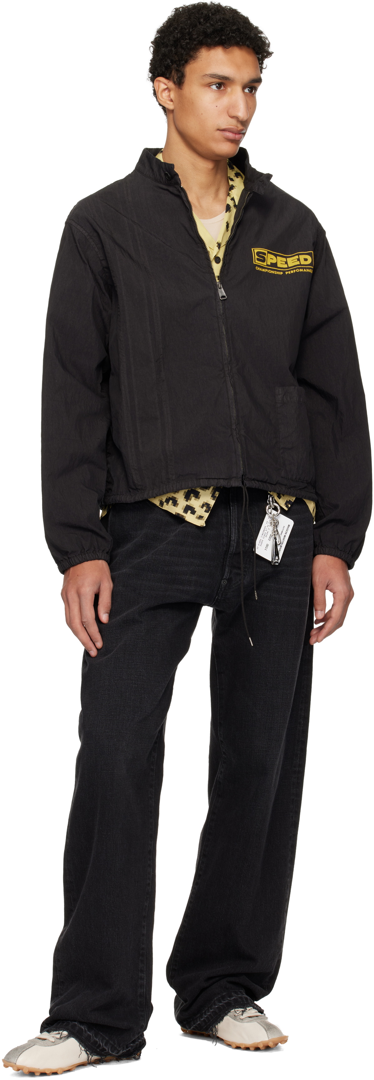 Maison Margiela Black Vintage-Style Sportswear Jacket