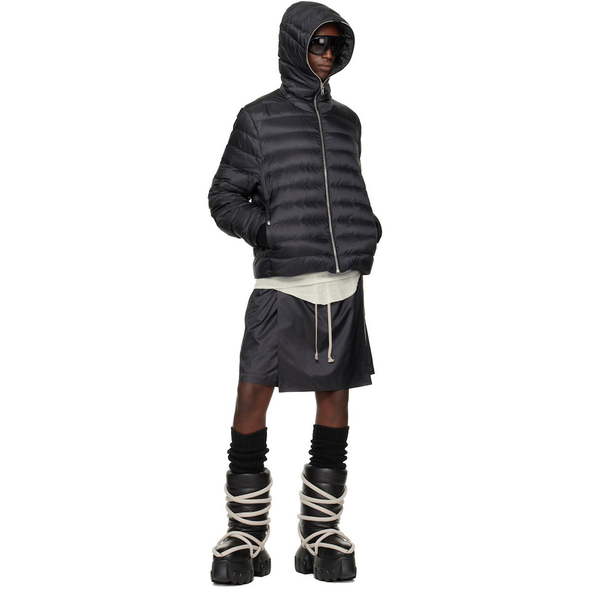 Rick Owens Moncler + Rick Owens Black Ziplock Down Jacket