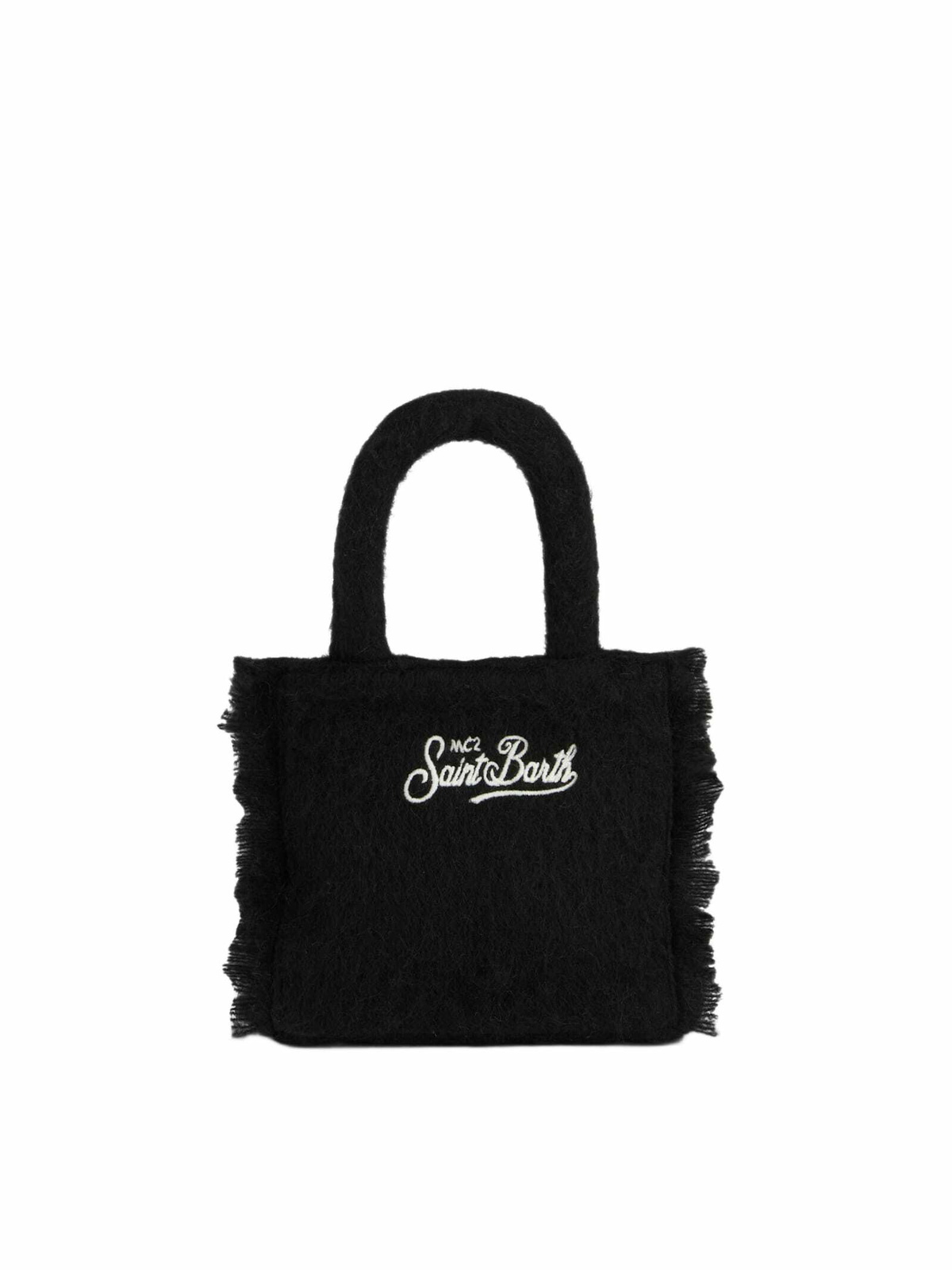 MC2 Saint Barth Wooly Mini Vanity Fringed Black Bag