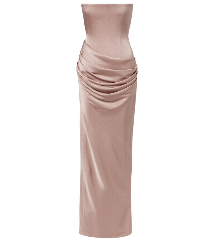 Photo: Alex Perry Draped satin corset gown