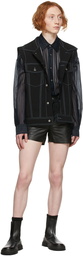 Feng Chen Wang Navy Semi Transparent Shirt