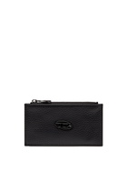 Diesel Flat card holder in grainy leather - Small Wallets Mens in Black