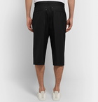 Maison Margiela - Wide-Leg Virgin Wool Drawstring Shorts - Men - Black