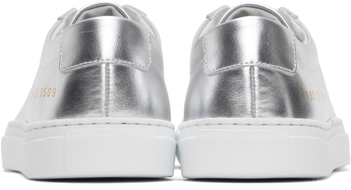 Common Projects Silver Achilles Shiny Sneakers
