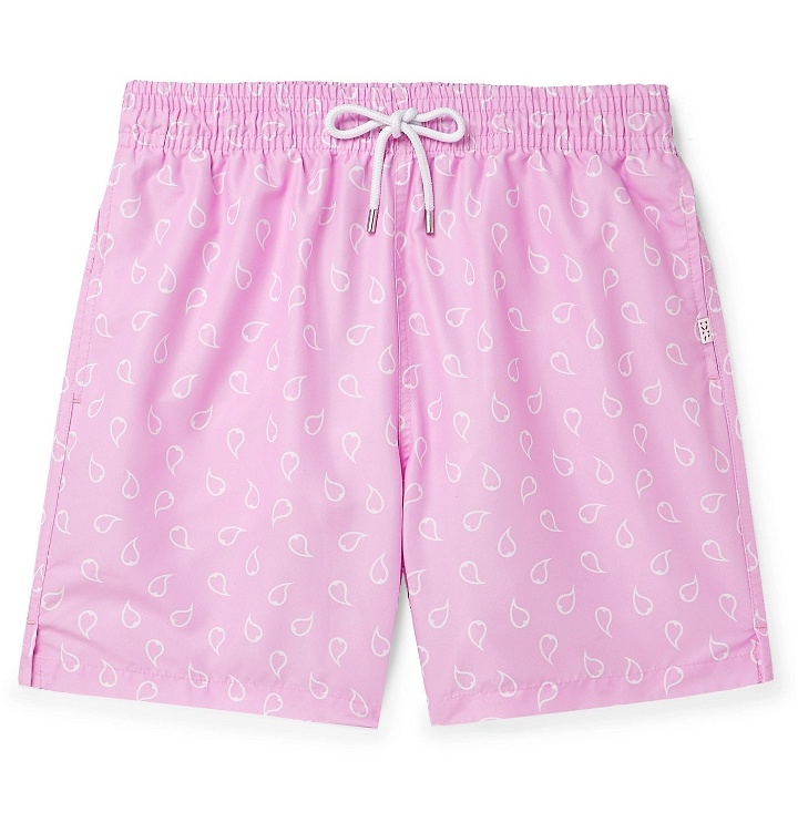 Photo: Derek Rose - Maui 30 Slim-Fit Mid-Length Printed Swim Shorts - Pink