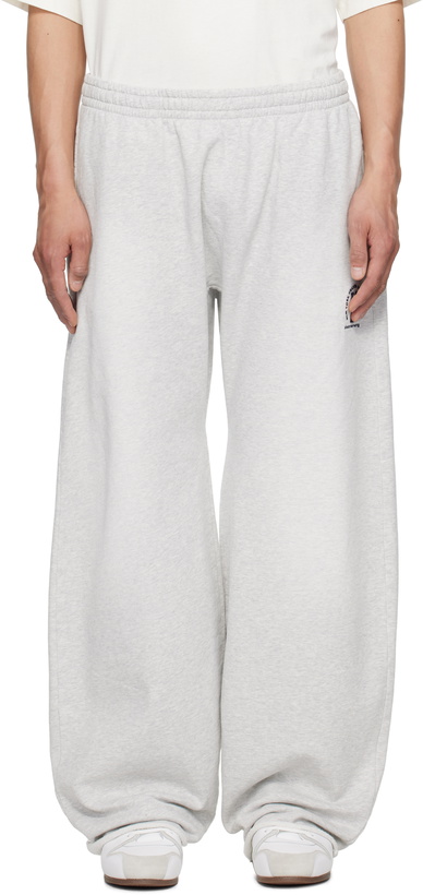 Photo: Alexander Wang Gray Logo Oversized Cotton Terry Sweatpants