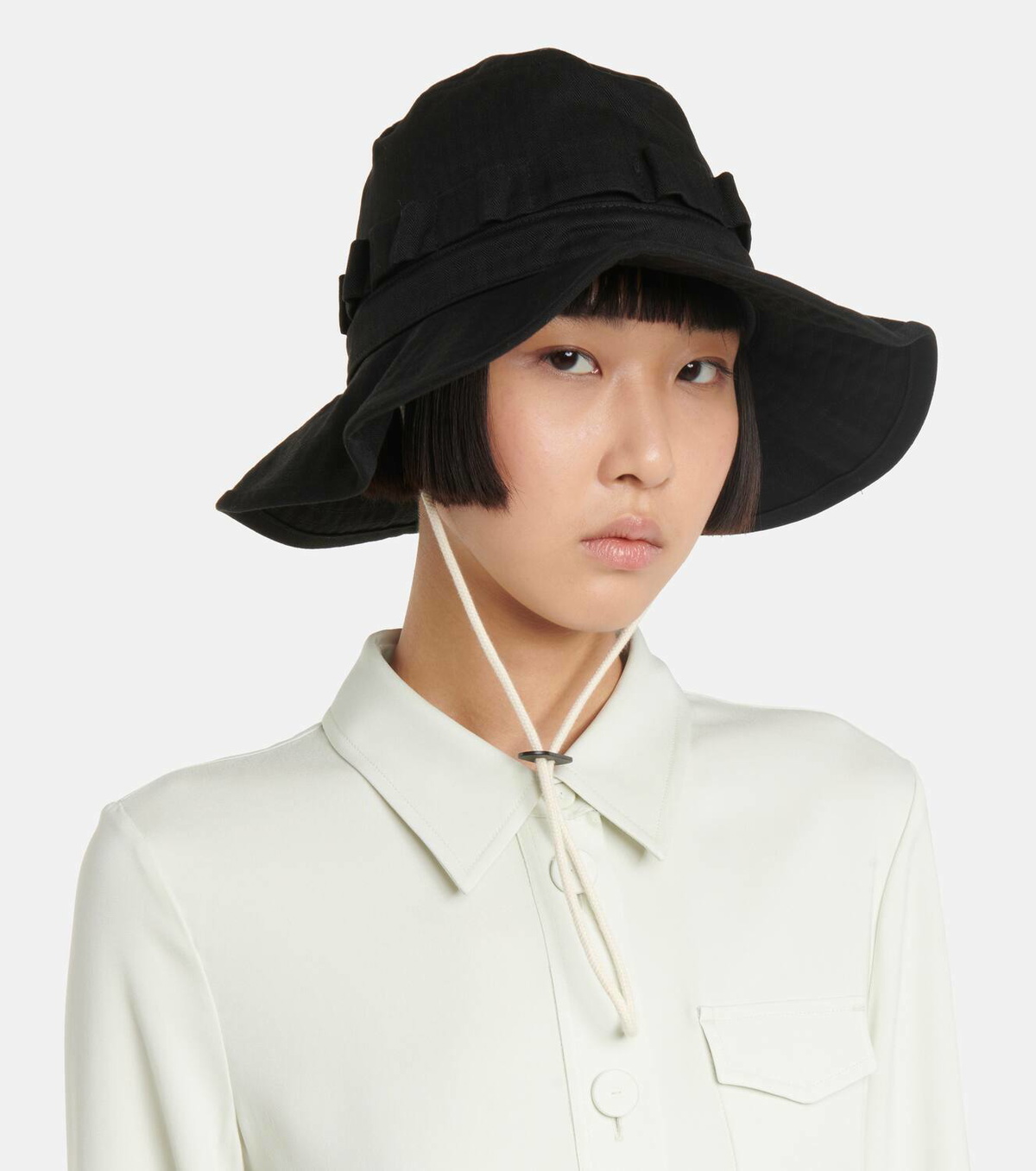 Jil Sander Cotton herringbone bucket hat