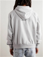 SAINT Mxxxxxx - Logo-Print Cotton-Blend Jersey Hoodie - Gray