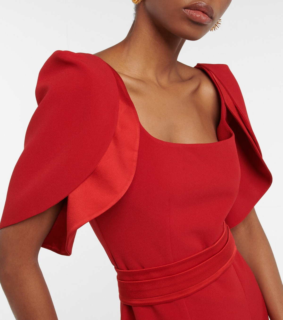 Safiyaa Belted crêpe maxi dress