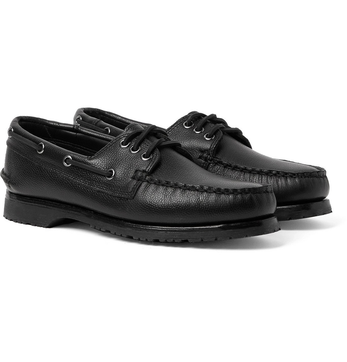 Photo: Quoddy - Downeast Full-Grain Leather Boat Shoes - Black
