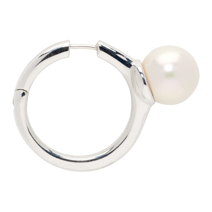 Ambush Silver Single Small Pearl Ring Earring Ambush