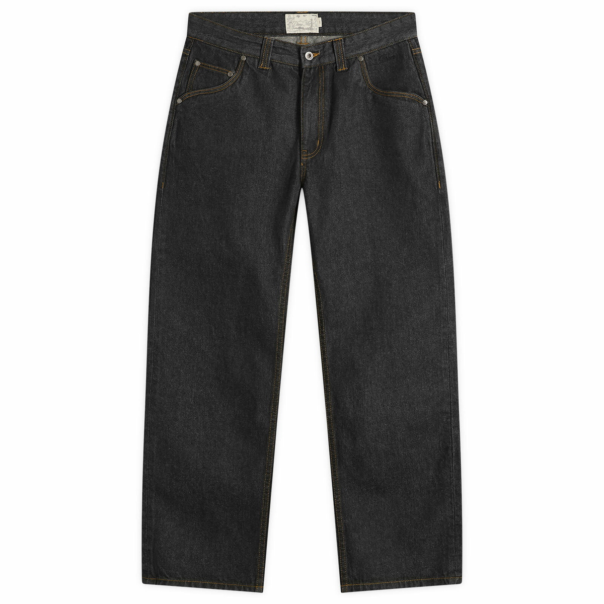 Dime Men's Blocked Relaxed Denim Pant in Washed Black Dime
