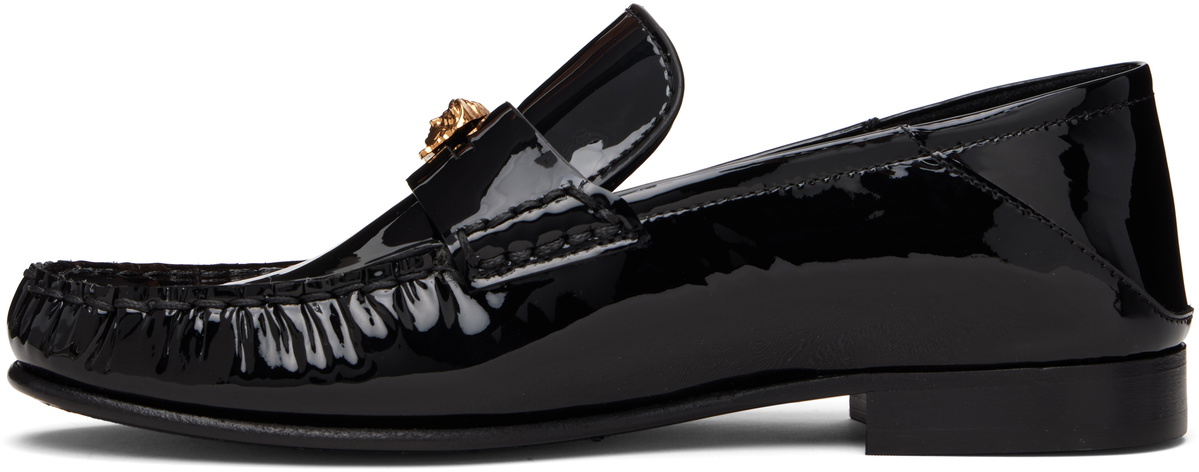 Versace Black Calf Leather Loafers