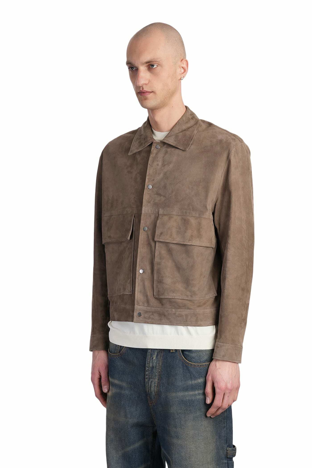 Salvatore Santoro Leather Jacket In Taupe Leather