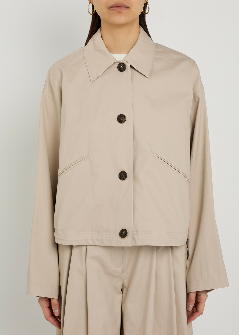 Emporio Armani Cotton-twill Jacket Light Brown