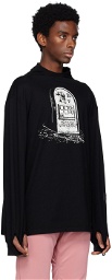 99%IS- Black R.I.P Gravestone 'MYEOKSAL' Long Sleeve T-Shirt