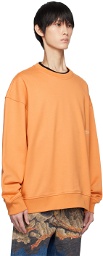 Wooyoungmi Orange Leather Patch Sweatshirt