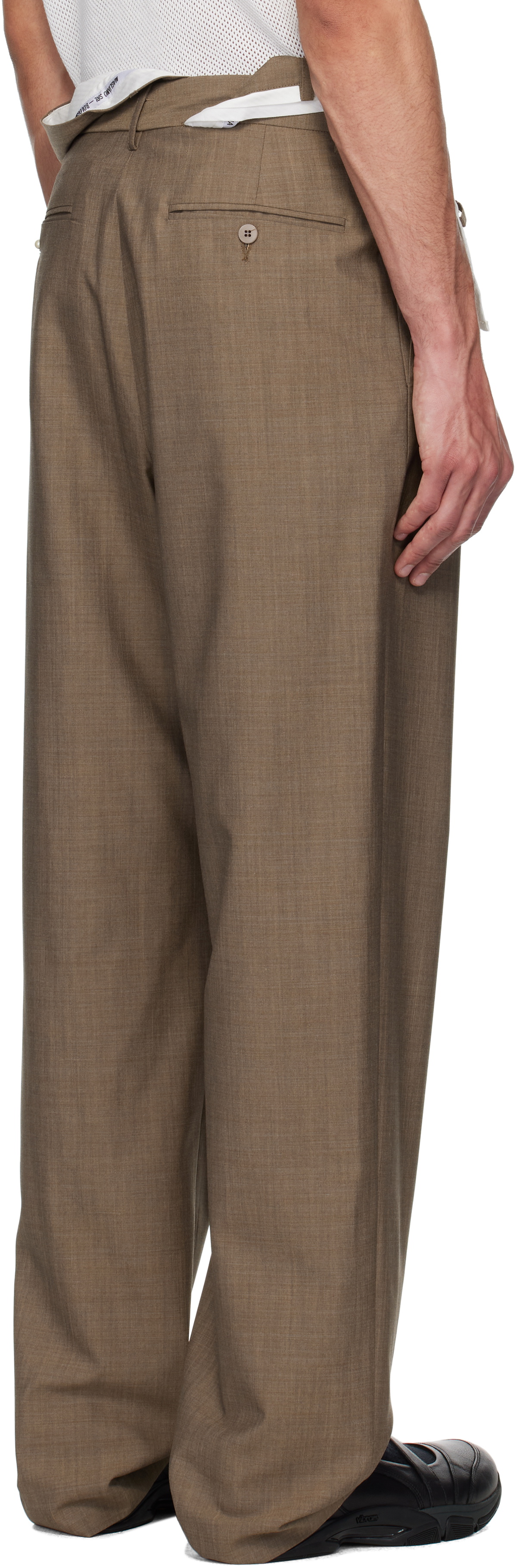 Magliano Brown Link Double Pleats Trousers