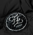 Fendi - Slim-Fit Logo-Appliquéd Colour-Block Quilted Nylon-Blend Hooded Down Jacket - Blue