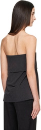 St. Agni Gray Strapless Wrap Top