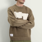 WTAPS Men's Intarsia Knit Sweater in Greige