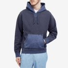 RRL Men's Popover Hoodie in Navy Multi
