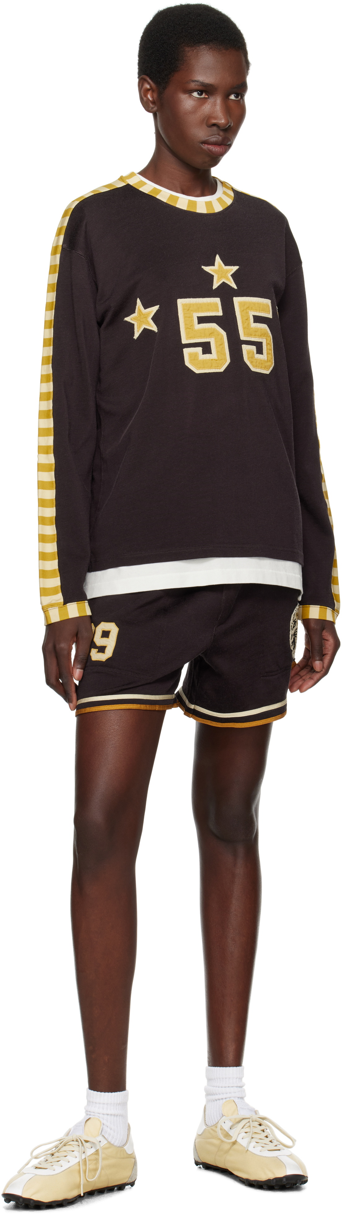 Bode Brown Medalist Appliqué Long Sleeve T-shirt