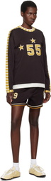 Bode Brown Medalist Appliqué Long Sleeve T-shirt