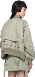 sacai Khaki Layered Bomber Jacket