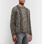 SAINT LAURENT - Leopard-Jacquard Knitted Sweater - Leopard print