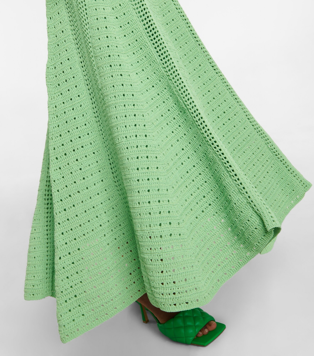 bottega veneta crochet dress Bottega Veneta: White Cotton Mini Dress