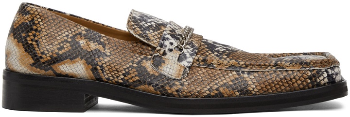 Photo: Martine Rose Beige Snake Square Toe Loafers