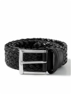 Anderson's - 3.5cm Woven Leather Belt - Black