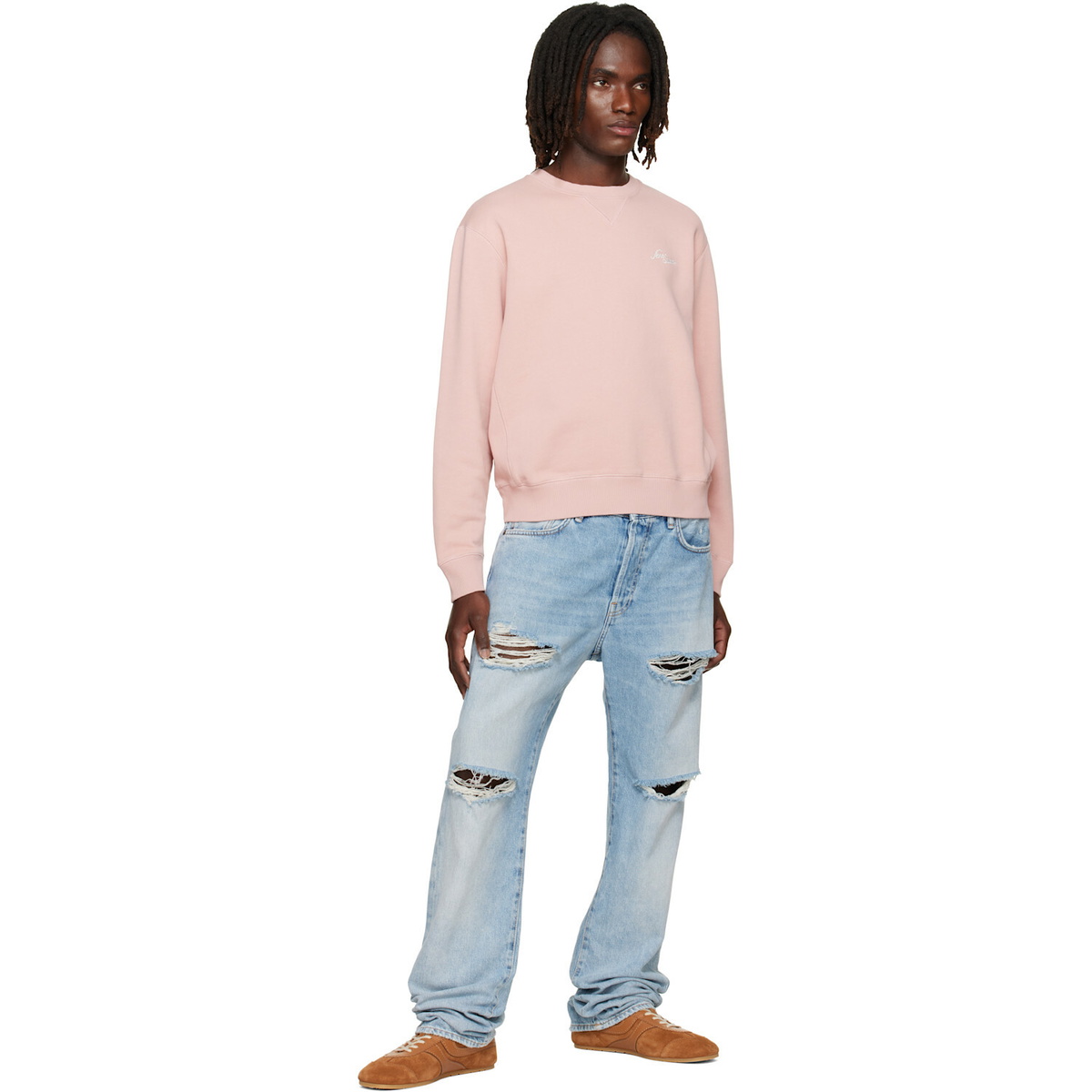 Acne Studios Pink Logo Fleece Sweatshirt