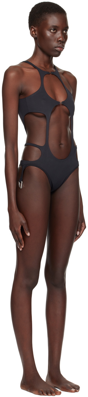 HELIOT EMIL Black Cascade One-Piece Swimsuit