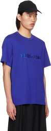 Helmut Lang Blue Embroidered Logo T-Shirt